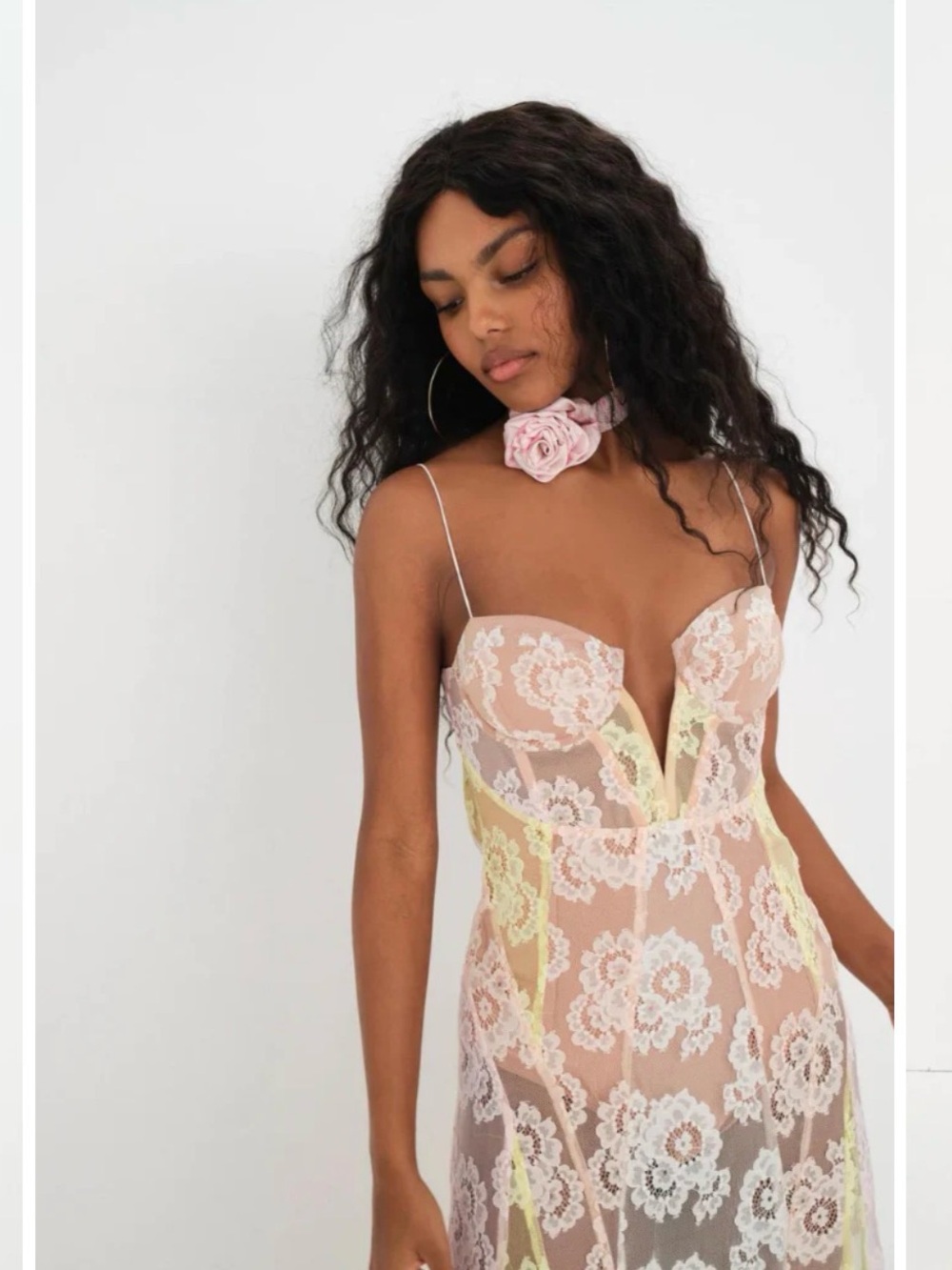 For Love & Lemons Blossom Maxi Dress Multi Pastel Lace XS NWT Sold Out Revolve - Picture 8 of 8